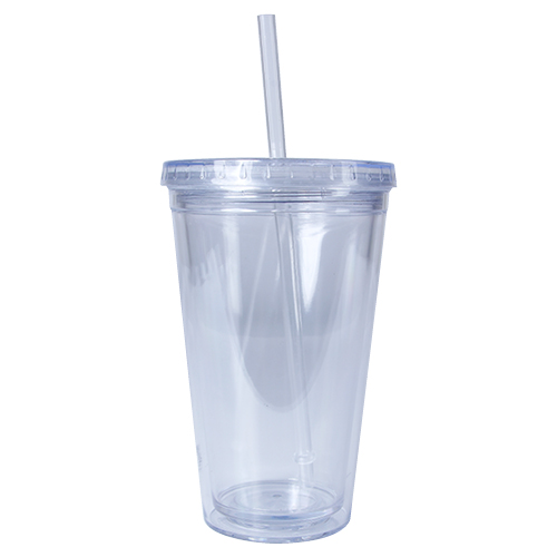 GPS PROMOCIONALES: VASO OLAS DE PLASTICO CON TAPA Y POPOTE DE 470 ML